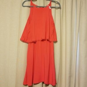 Xhilaration Coral Tank Dress w/ Crochet Detail